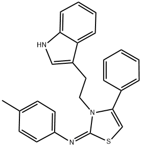 (E)-N-(3-(2-(1H-INDOL-3-YL)ETHYL)-4-PHENYLTHIAZOL-2(3H)-YLIDENE)-4-METHYLBENZENAMINE Struktur