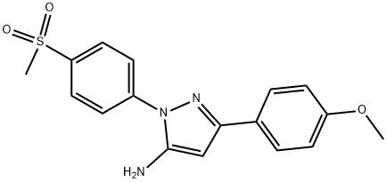 3-(4-METHOXYPHENYL)-1-(4-(METHYLSULFONYL)PHENYL)-1H-PYRAZOL-5-AMINE Struktur