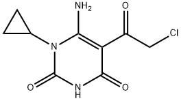 6-AMINO-5-(CHLOROACETYL)-1-CYCLOPROPYLPYRIMIDINE-2,4(1H,3H)-DIONE Struktur