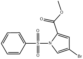 METHYL 4-BROMO-1-(PHENYLSULFONYL)-1H-PYRROLE-2-CARBOXYLATE Struktur