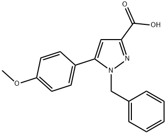 1-BENZYL-5-(4-METHOXYPHENYL)-1H-PYRAZOLE-3-CARBOXYLIC ACID Struktur