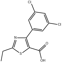 2-ETHYL-4-(3,5-DICHLORO)PHENYL THIAZOLE-5-CARBOXYLIC ACID Struktur