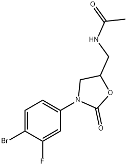 N-[3-(4-BROMO-3-FLUOROPHENYL)-2-OXOOXAZOLIDIN-5-YLMETHYL]ACETAMIDE Struktur