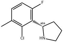 (2S)-2-(2-CHLORO-6-FLUORO-3-METHYLPHENYL)PYRROLIDINE Struktur