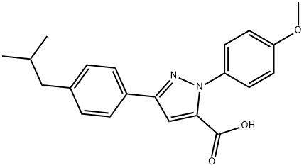 3-(4-ISOBUTYLPHENYL)-1-(4-METHOXYPHENYL)-1H-PYRAZOLE-5-CARBOXYLIC ACID Struktur