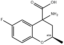 (2R)-4-AMINO-6-FLUORO-2-METHYLCHROMAN-4-CARBOXYLIC ACID Struktur