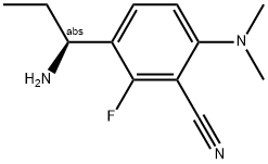 3-((1S)-1-AMINOPROPYL)-6-(DIMETHYLAMINO)-2-FLUOROBENZENECARBONITRILE Struktur