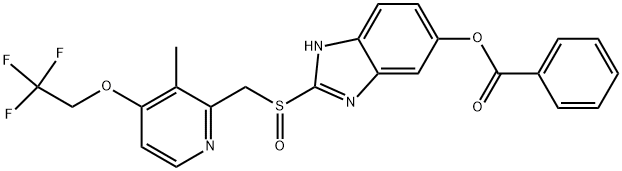 2-[(4-(2,2,2-TRIFLUOROETHOXY)-3-METHYL-2-PYRIDINYL)-METHYLSULFINYL]-5-BENZOYLOXYBENZIMIDAZOLE Struktur