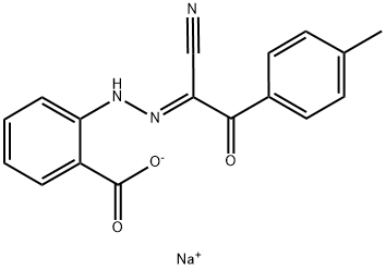 SODIUM 2-{(2E)-2-[1-CYANO-2-(4-METHYLPHENYL)-2-OXOETHYLIDENE]HYDRAZINO}BENZOATE Struktur