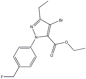 3-ETHYL-4-BROMO-1-[(4-FLUOROMETHYL)PHENYL]-1H-PYRAZOLE-5-CARBOXYLIC ACID ETHYL ESTER Struktur