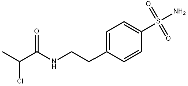 N-[2-[4-(AMINOSULFONYL)PHENYL]ETHYL]-2-CHLOROPROPANAMIDE Struktur