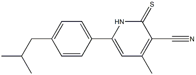 1,2-DIHYDRO-6-(4-ISOBUTYLPHENYL)-4-METHYL-2-THIOXOPYRIDINE-3-CARBONITRILE Struktur