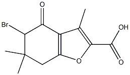 5-BROMO-3,6,6-TRIMETHYL-4-OXO-4,5,6,7-TETRAHYDRO-1-BENZOFURAN-2-CARBOXYLIC ACID Struktur