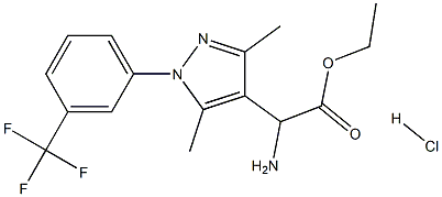 ETHYL AMINO[3,5-DIMETHYL-1-[3-(TRIFLUOROMETHYL)PHENYL]-1H-PYRAZOL-4-YL]ACETATE HYDROCHLORIDE Struktur