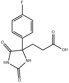 3-[4-(4-FLUORO-PHENYL)-2,5-DIOXO-IMIDAZOLIDIN-4-YL]-PROPIONIC ACID Struktur