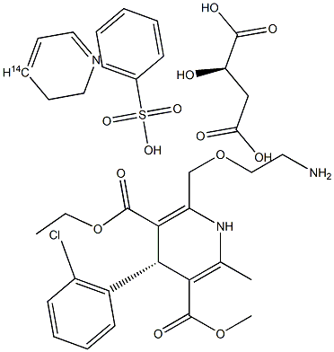 (R,S)-AMLODIPINE, MALIC ACID SALT, [DIHYDROPYRIDINE-4-14C]- Struktur