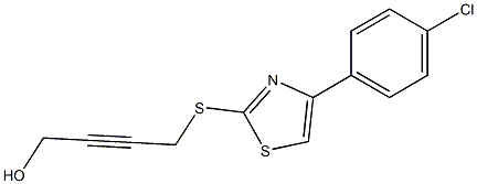 4-([4-(4-CHLOROPHENYL)-1,3-THIAZOL-2-YL]THIO)BUT-2-YN-1-OL Struktur