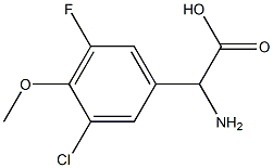 AMINO-(3-CHLORO-5-FLUORO-4-METHOXY-PHENYL)-ACETIC ACID Struktur