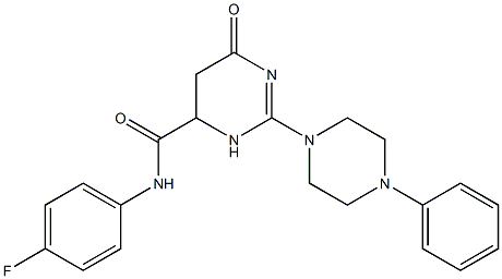 N-(4-FLUOROPHENYL)-6-OXO-2-(4-PHENYLPIPERAZIN-1-YL)-3,4,5,6-TETRAHYDROPYRIMIDINE-4-CARBOXAMIDE Struktur