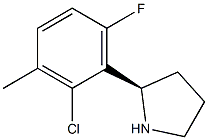 (2R)-2-(2-CHLORO-6-FLUORO-3-METHYLPHENYL)PYRROLIDINE Struktur