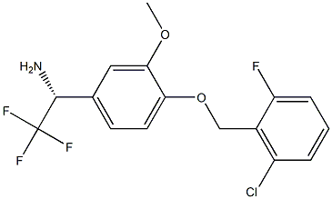 (1R)-1-(4-[(6-CHLORO-2-FLUOROPHENYL)METHOXY]-3-METHOXYPHENYL)-2,2,2-TRIFLUOROETHYL AMINE Struktur