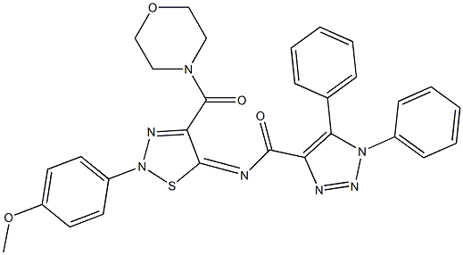 (Z)-N-(2-(4-METHOXYPHENYL)-4-(MORPHOLINE-4-CARBONYL)-1,2,3-THIADIAZOL-5(2H)-YLIDENE)-1,5-DIPHENYL-1H-1,2,3-TRIAZOLE-4-CARBOXAMIDE Struktur