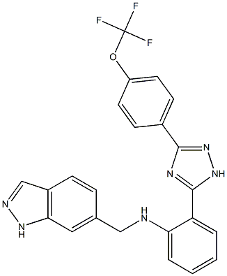 (1H-INDAZOL-6-YLMETHYL)-(2-[5-(4-TRIFLUOROMETHOXY-PHENYL)-2H-[1,2,4]TRIAZOL-3-YL]-PHENYL)-AMINE Struktur