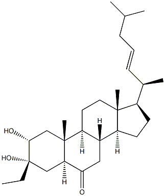 2A,3A-DIHYDROXY-24S-ETHYL-5A-CHOLEST-22E-ENE-6-ONE Struktur