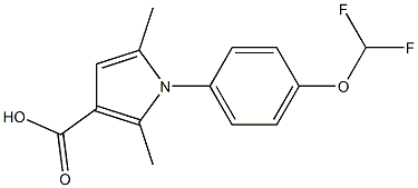 1-[4-(DIFLUOROMETHOXY)PHENYL]-2,5-DIMETHYL-1H-PYRROLE-3-CARBOXYLIC ACID Struktur