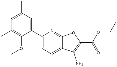 ETHYL 3-AMINO-6-(2-METHOXY-3,5-DIMETHYLPHENYL)-4-METHYLFURO[2,3-B]PYRIDINE-2-CARBOXYLATE Struktur