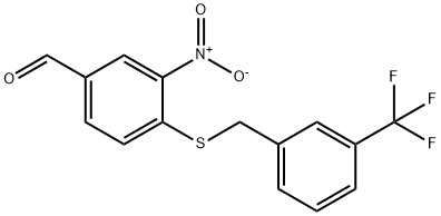 3-NITRO-4-([3-(TRIFLUOROMETHYL)BENZYL]SULFANYL)BENZENECARBALDEHYDE Struktur