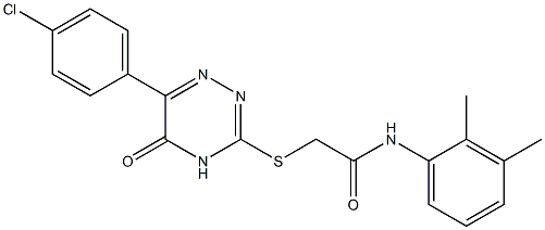 2-{[6-(4-CHLOROPHENYL)-5-OXO-4,5-DIHYDRO-1,2,4-TRIAZIN-3-YL]THIO}-N-(2,3-DIMETHYLPHENYL)ACETAMIDE Struktur