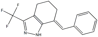 7-(E)-BENZYLIDENE-4,5,6,7-TETRAHYDRO-3-TRIFLUOROMETHYL-1H-INDAZOLE Struktur