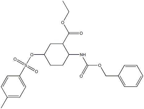 ALL-CIS-2-BENZYLOXYCARBONYLAMINO-5-(TOLUENE-4-SULFONYLOXY)-CYCLOHEXANECARBOXYLIC ACID ETHYL ESTER Struktur