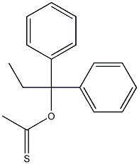 ETHYLDIPHENYLMETHYL THIOACETATE Struktur