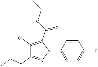 4-CHLORO-1-(4-FLUOROPHENYL)-3-PROPYL-1H-PYRAZOLE-5-CARBOXYLIC ACID ETHYL ESTER Struktur