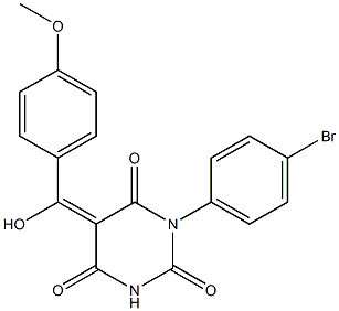 (5E)-1-(4-BROMOPHENYL)-5-[HYDROXY(4-METHOXYPHENYL)METHYLENE]PYRIMIDINE-2,4,6(1H,3H,5H)-TRIONE Struktur