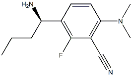 3-((1R)-1-AMINOBUTYL)-6-(DIMETHYLAMINO)-2-FLUOROBENZENECARBONITRILE Struktur