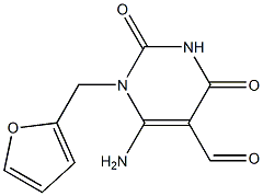 6-AMINO-1-(2-FURYLMETHYL)-2,4-DIOXO-1,2,3,4-TETRAHYDROPYRIMIDINE-5-CARBALDEHYDE Struktur