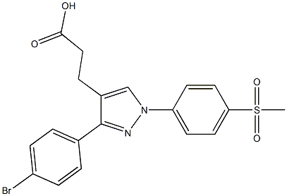 3-(3-(4-BROMOPHENYL)-1-(4-(METHYLSULFONYL)PHENYL)-1H-PYRAZOL-4-YL)PROPANOIC ACID Struktur