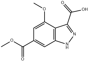 4-METHOXY-3,6-DICARBOXYLIC ACID-(1H)INDAZOLE 6-METHYL ESTER Struktur