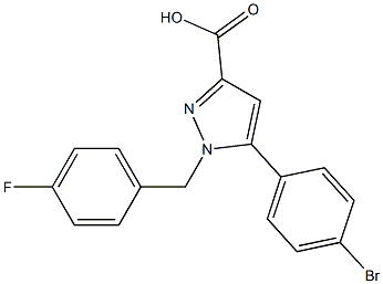 1-(4-FLUOROBENZYL)-5-(4-BROMOPHENYL)-1H-PYRAZOLE-3-CARBOXYLIC ACID Struktur