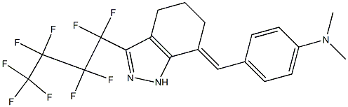 7-(E)-(P-DIMETHYLAMINOBENZYLIDENE)-4,5,6,7-TETRAHYDRO-3-PERFLUOROBUTYL-1H-INDAZOLE Struktur