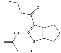 ETHYL 2-(GLYCOLOYLAMINO)-5,6-DIHYDRO-4H-CYCLOPENTA[B]THIOPHENE-3-CARBOXYLATE Struktur