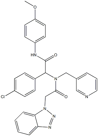 2-(2-(1H-BENZO[D][1,2,3]TRIAZOL-1-YL)-N-(PYRIDIN-3-YLMETHYL)ACETAMIDO)-2-(4-CHLOROPHENYL)-N-(4-METHOXYPHENYL)ACETAMIDE Struktur