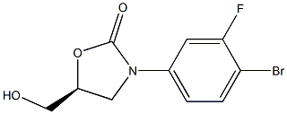 (5S)-3-(4-BROMO-3-FLUOROPHENYL)-5-HYDROXYMETHYLOXAZOLIDIN-2-ONE Struktur