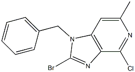 1-BENZYL-2-BROMO-4-CHLORO-6-METHYL-1H-IMIDAZO[4,5-C]PYRIDINE Struktur