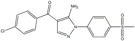 (5-AMINO-1-(4-(METHYLSULFONYL)PHENYL)-1H-PYRAZOL-4-YL)(4-CHLOROPHENYL)METHANONE Struktur