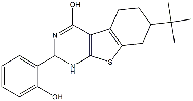 7-TERT-BUTYL-2-(2-HYDROXYPHENYL)-1,2,5,6,7,8-HEXAHYDRO[1]BENZOTHIENO[2,3-D]PYRIMIDIN-4-OL Struktur