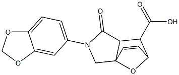 3-BENZO[1,3]DIOXOL-5-YL-4-OXO-10-OXA-3-AZA-TRICYCLO[5.2.1.0(1,5)]DEC-8-ENE-6-CARBOXYLIC ACID Struktur